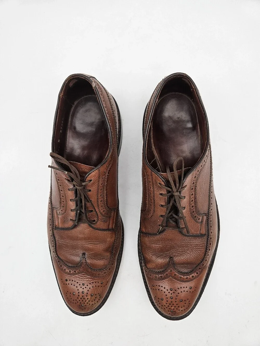 Allen Edmonds MacNeil 9157 Brown Shell Leather Wingtip Derby Shoes Size 10D